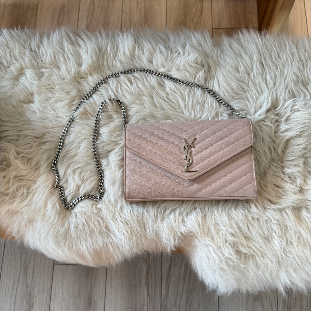 Yves Saint Laurent Blush Quilted Crossbody Bag